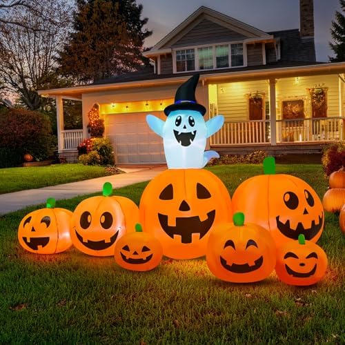 12FT Halloween Inflatable Blow Up Ghost W/ LED Lights Outdoor Yard Decoration, Color: Multicolor, Model: CM22877US-until - View #11