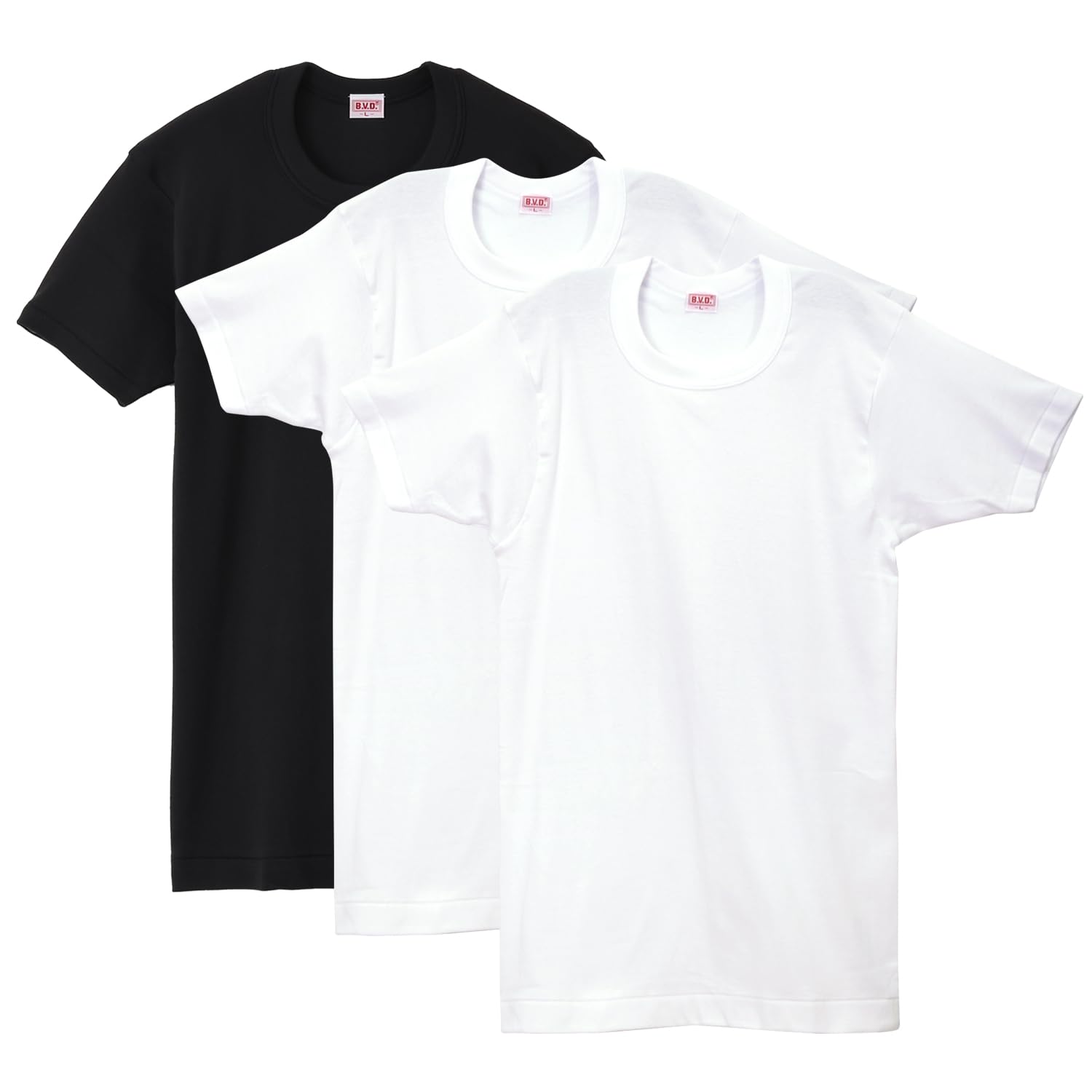 [ビー・ブイ・ディ] GOLD ゴールド 丸首半袖Tシャツ3枚組 綿100% コットン メンズ