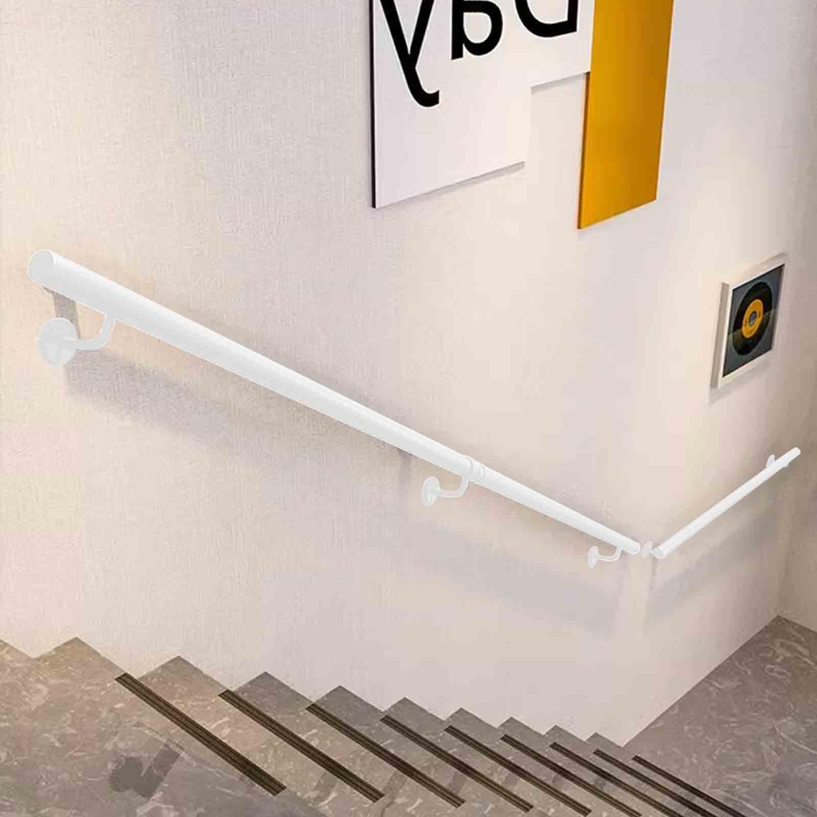 Rampe d'escalier blanche 510cm tube de fer main courante balustrade murale