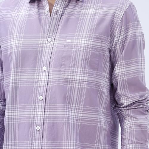 Image of BASICS 100% Cotton Checked Shirt for Men | Slim Fit | Everyday Smart Casual Wear | Full Sleeve