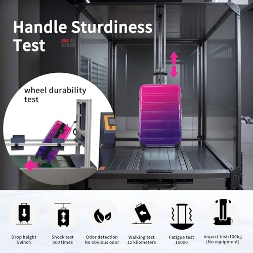 Gradient Color Expandable Hardshell Luggage Set - 20", 24", 28" - Durable, Secure, and Stylish Travel Bags in Purple and Pink4