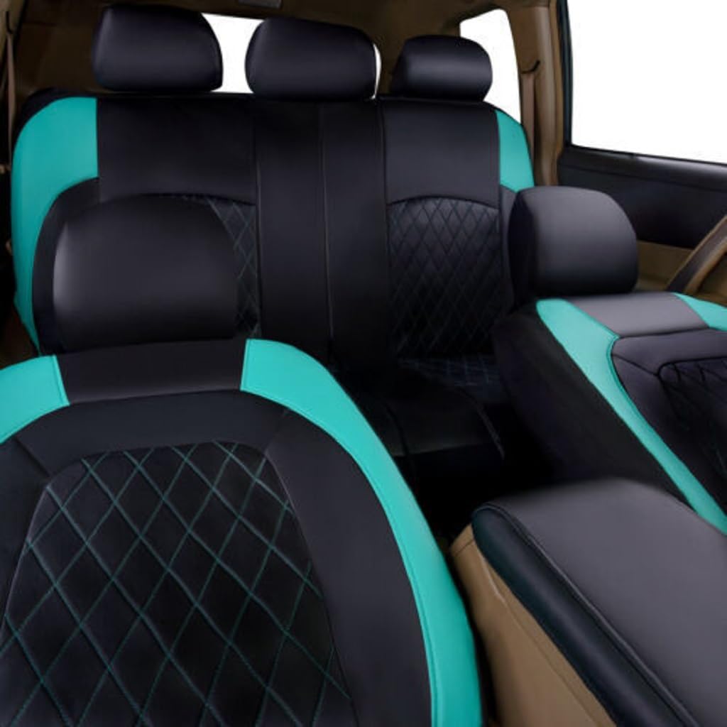 Autostoelbekleding sets voor Volvo V50 (2004-2015), achter achterbank covers kit, All-Weather waterdichte autostoelhoezen volledige set,D/black coffee style