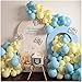 Pastel Balloon Garland Arch Kit with 100 pcs Blue and Yellow Balloons, DIY Balloon Bouquet Kit for Baby Shower, Wedding Bachelorette Birthday Party, Balloon Backdrop Background for Decorations