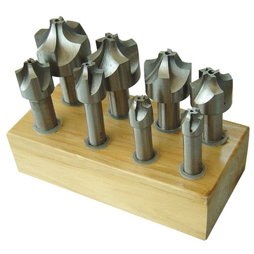8 Piece H.S.S. Corner Rounding End Mill Set - Tool Material: H.S.S.
