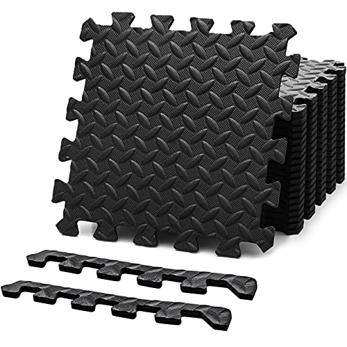 Felnats Puzzle Exercise Mat, EVA Foam Interlocking Tiles (Pack of 20), Protective Flooring for Home Gym Workouts Equipment, 12.5 x 12.5 x 0.4 inch