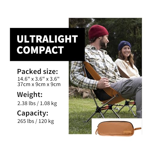 Image of Naturehike YL08 Ultralight Camping Chair, 2.38 LBS Portable Backpacking Chair with Anti-Sinking Feet, Lightweight Compact Folding Hiking Camp Chair