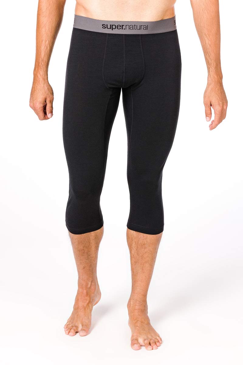 super.natural Herren Funktions-Unterhose, 3/4 Länge, Mit Merinowolle, M BASE 3/4 TIGHT 175