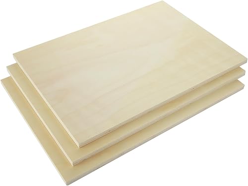 Miniatura 3 de Paquete de 5 hojas de tilo para manualidades, hojas finas de madera contrachapada de 12 x 16 x 12 pulgadas, tableros de madera contrachapada sin
