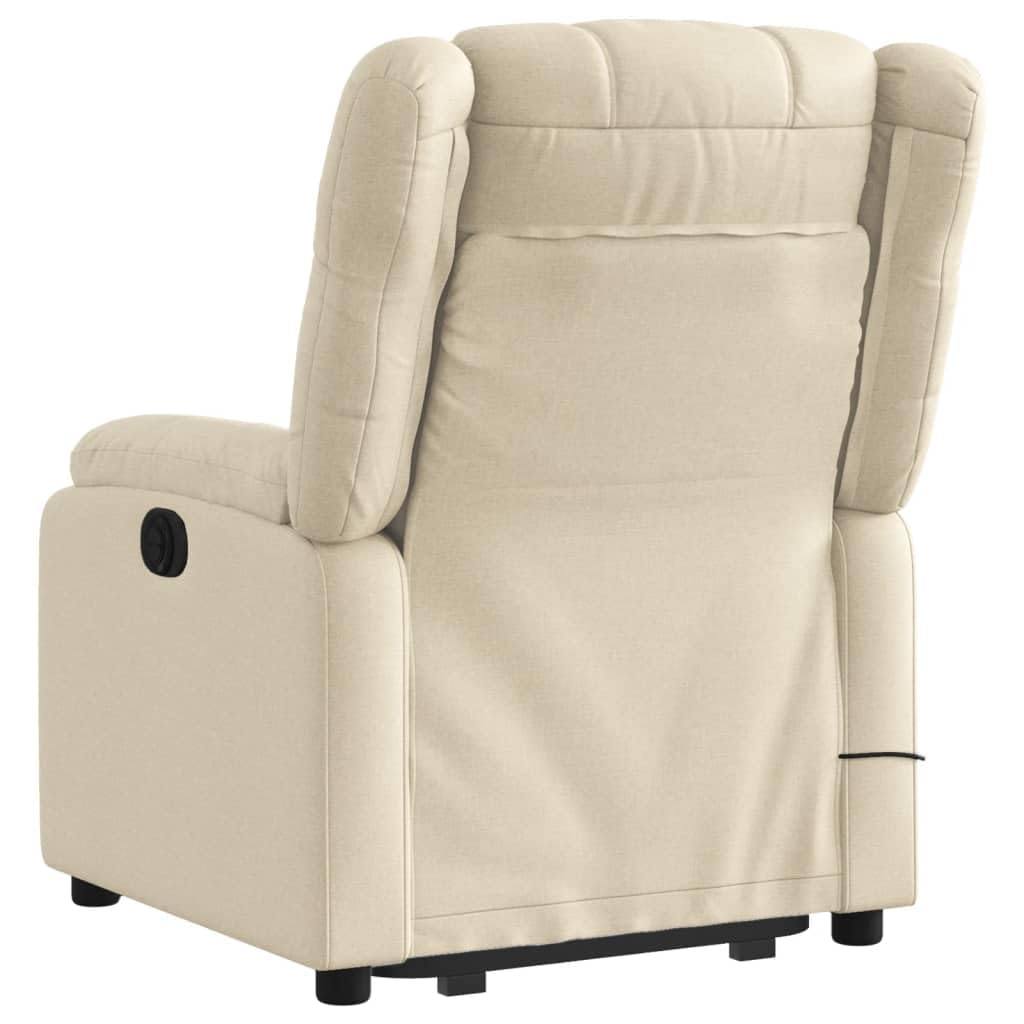 Homgoday Poltrona da massaggio elettrica reclinabile sollevabile in tessuto crema poltrona massaggio relax,Poltrona Relax, Reclinazione elettrica, Massaggio,Ideale Persone Anziane
