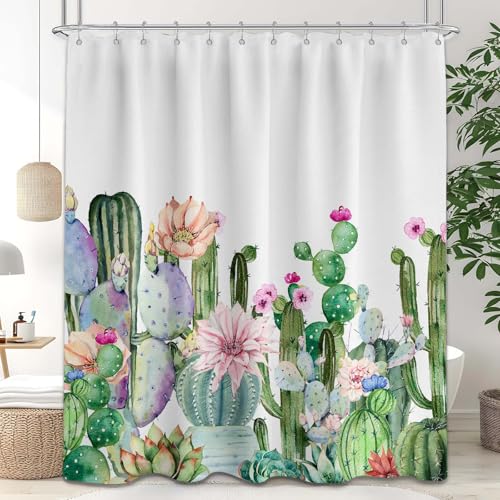puuiui Cactus Shower Curtain Desert Western Succulent...