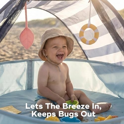 Babymoov Aquani Anti-UV Baby Beach Tent & Paddling Pool, Pop-Up Sun Shade Shelter with UPF 50+ Protection, Portable Outdoor Canopy, Floor Mat, Water Feature & Travel Bag, Marine — view 5