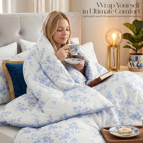 Image of Utopia Bedding 3 Pc Queen Comforter Set, Printed Comforter, Sky Petal | Comforter Set Includes Comforter (88x88) Inches, 2 Shams (20x26) Inches. Soft Microfiber Down Alternative, Machine Washable.