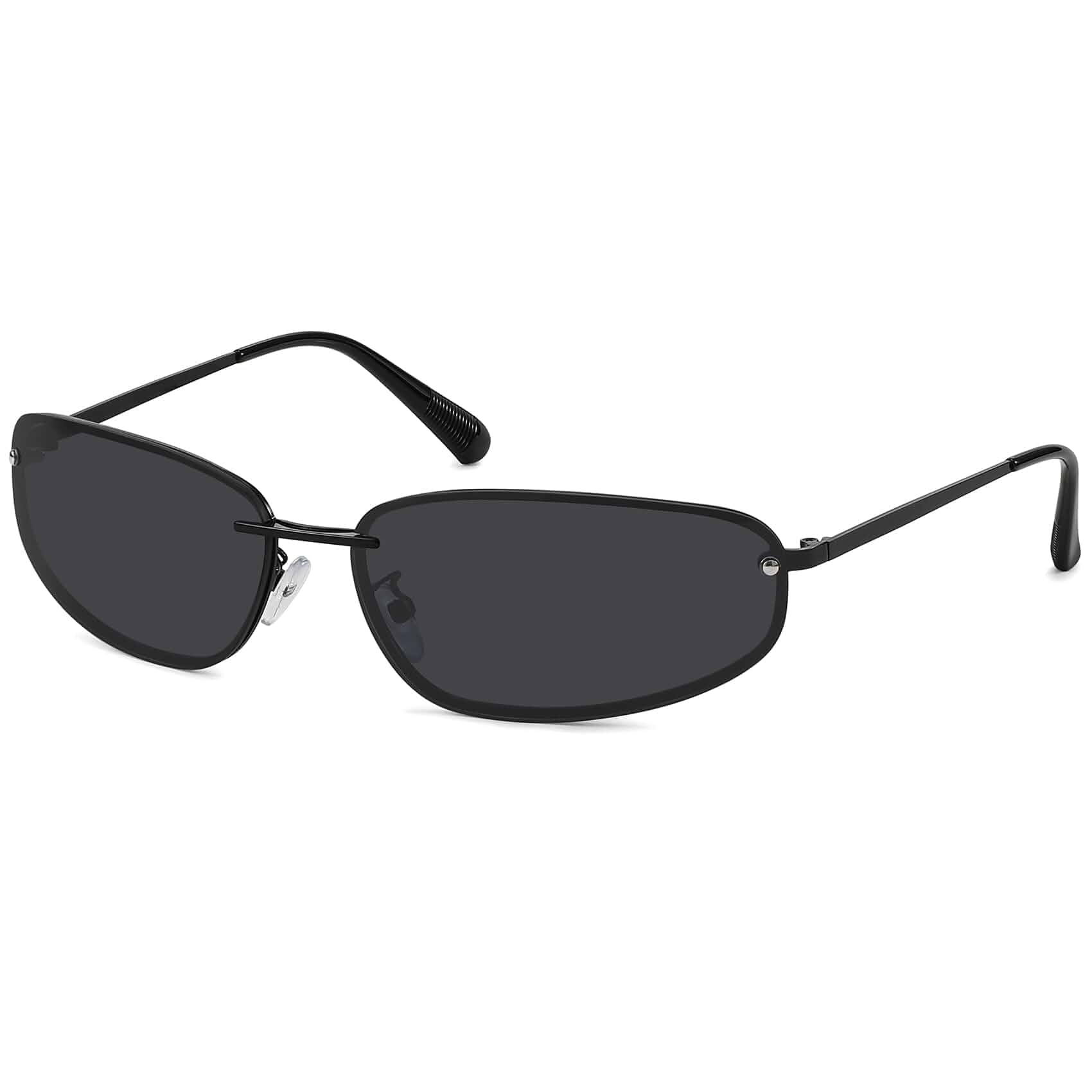 Retro Rectangle Sunglasses For Women Men Y2k Metal Frame shades Trendy 90S Rimless Vintage Sunglasse Y2k Wrap Around Cool Sun Glasses UV Protection