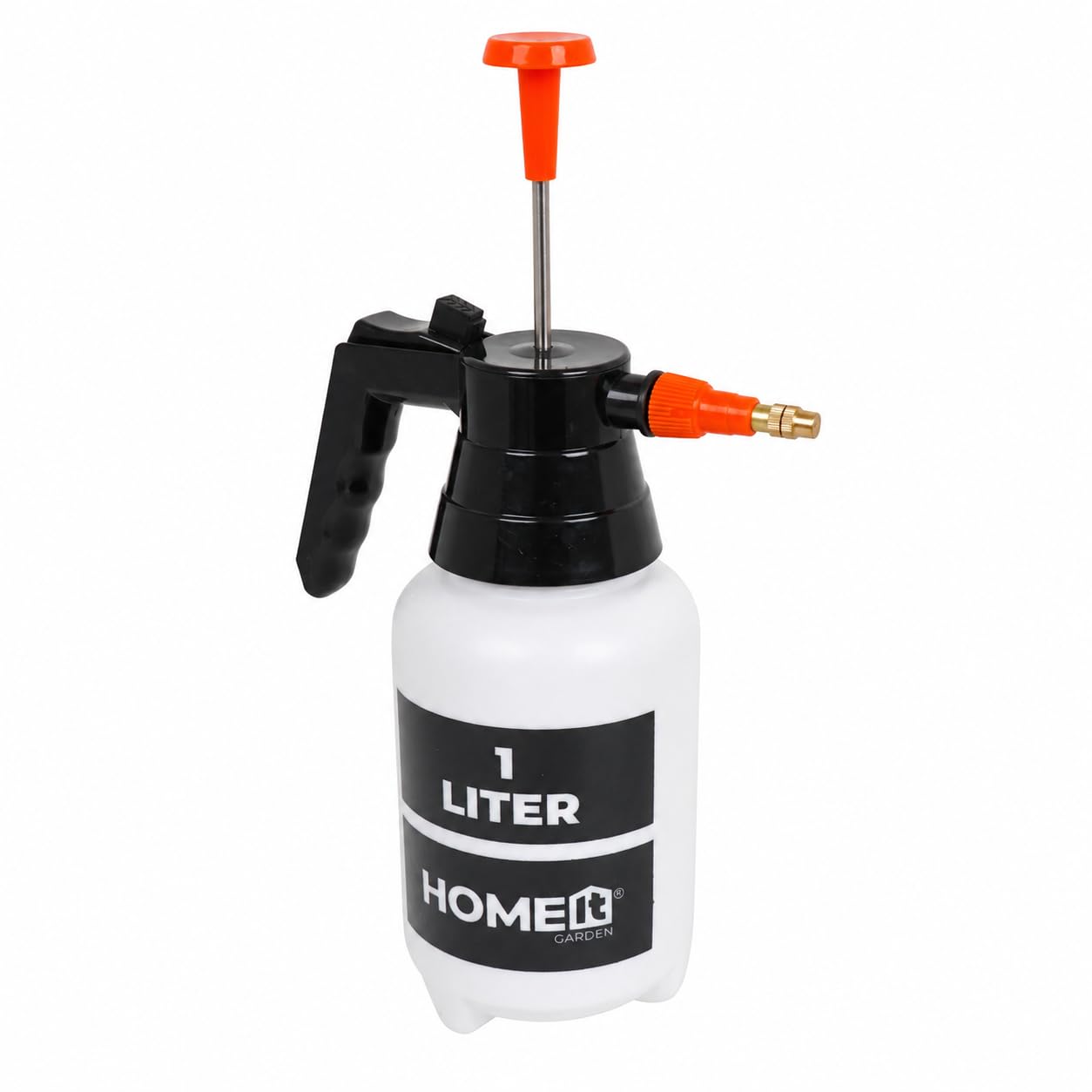 Home It® Pulvérisateur Manuel 1L avec Pompe – Buse réglable – Réservoir résistant aux UV – pour Jardin, Plantes, désherbage – Blanc/Noir/Orange