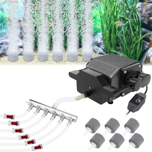 Image of AquaMiracle Quiet Aquarium Air Pump 200 /317 /475GPH High Pressure Commercial Air Pump Pond Aerator Bubbler Hydroponics Air Pump Oxygen Pump