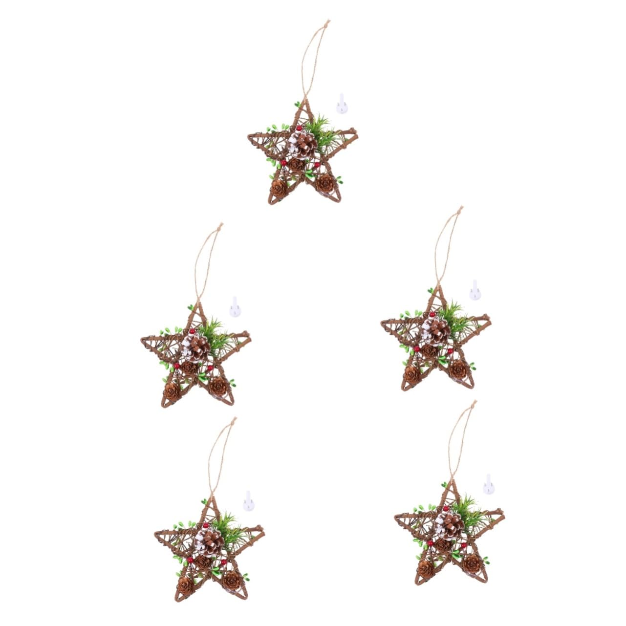 5 STK Weihnachtsschmuck Gold Plüsch Weihnachten Ornamente Christbaumschmuck Dekorationen Weihnachtsdekoration Zwerge Anhänger Girlande Hohles Holzdekoration Hölzern Coffee PRETYZOOM