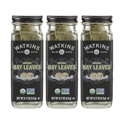 Image of Watkins Gourmet Organic Spice Jar, Bay Leaves, 0.17 Ounce Jar, 3 Count