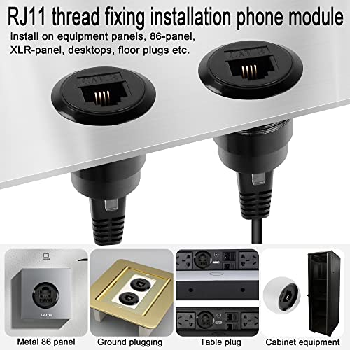 Adaptador Montaje Fijo Panel RJ11 6P4C Hembra a Hembra miniatura 4