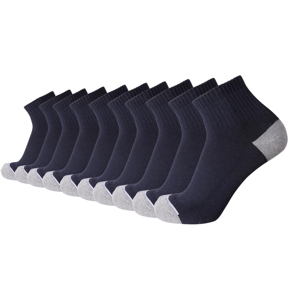 EnerWear 10P Pack Unisex Cotton Moisture Wicking Cushion Ankle Socks