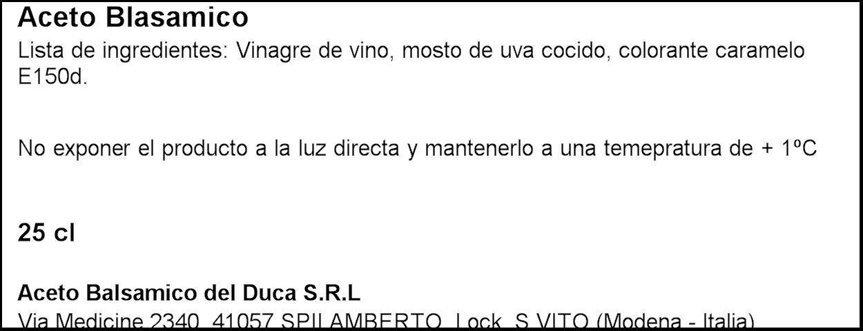 Aceto Balsámico Del Duca - Vinagre Balsámico de Modena - Cápsula Spray - 250 ml