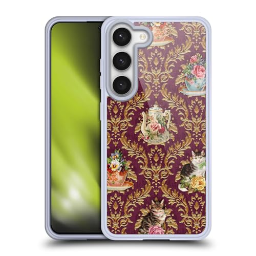 Carcasa gatos hora del té Samsung S23 5G ideal para los amantes de la lectura y el café