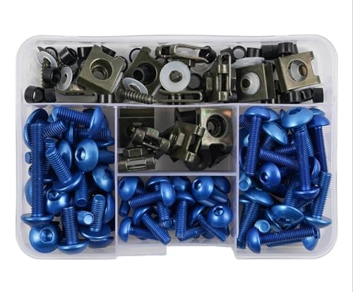 Boulons moto M5 M6 en aluminium anodisé bleu pour fixation sûre du carénage de YZF R15 R25