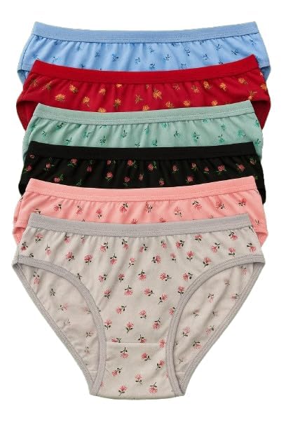 louryn koulyn Combo Pack of 6 Women's Cotton Hipster Innerwear Floral Printed Panties Assorted Briefs with Elastic Inner Wear Multicolor (S to 3XL)-picture-33