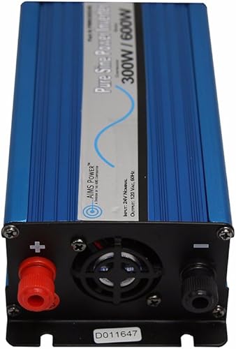 Miniatura 3 de AIMS Power PWRI30024S - Inversor de potencia sinusoidal pura, 24 V, 300 W de potencia continua, sobretensión de 600 W, onda sinusoidal pura,