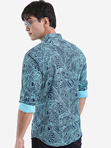 Image of Ketch Men's Cotton Slim Fit Printed Full Sleeve Shirt