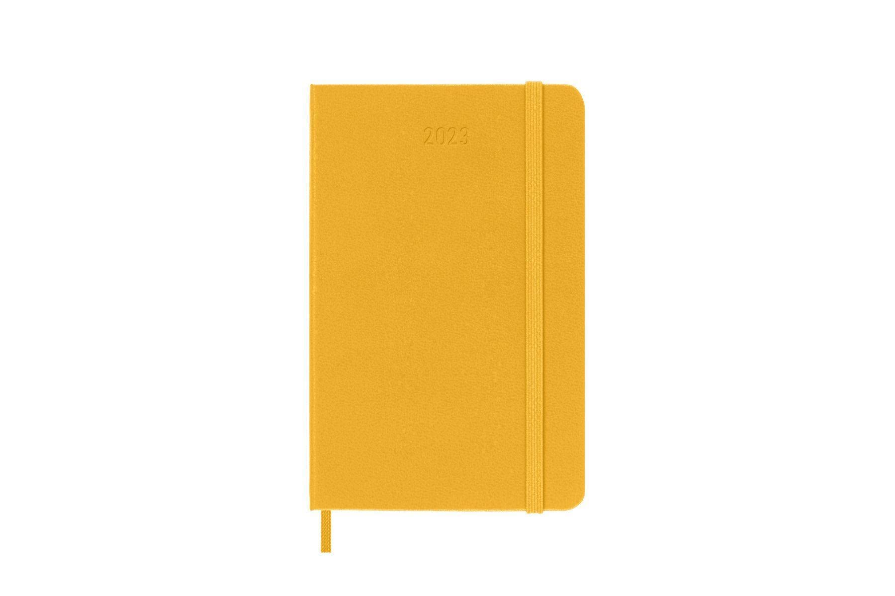 Moleskine Agenda Semanal 2023, 12 Meses, Planificador Semanal, Tapa Dura, Tamaño de Bolsillo 9 x 14 cm, Color Naranja Amarillo