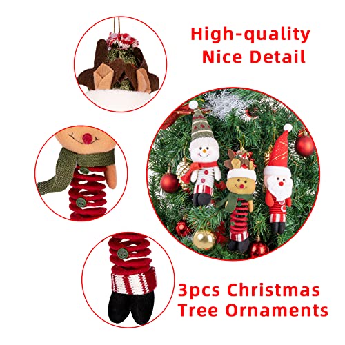 3Pcs Christmas Tree Ornaments 2022,10 Inch Hanging Ornaments For Christmas Tree Decorations Outdoor Yard, Christmas Santa Claus Snowman Xmas Reindeer For Christmas Indoor Home Theme Party Supplies #TOP1