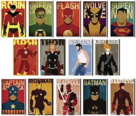 Kit Quadros Placas Decorativos Super Heróis Liga da Justiça