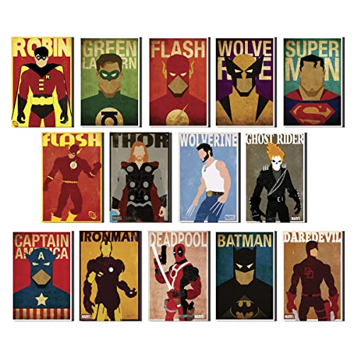 Kit Quadros Placas Decorativos Super Her&oacute;is Liga da Justi&ccedil;a