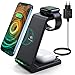 Produktbild Saferell Wireless Charger 3 in 1 Induktive Ladestation Kabelloser Ladegerät mit Adapter, Kompatibel für iPhone 12/11 Pro Max/XS/XR/X/8/8 Plus,iWatch 5/4/3/2/1, AirPods Pro, Samsung S10 S9 S8 Huawei