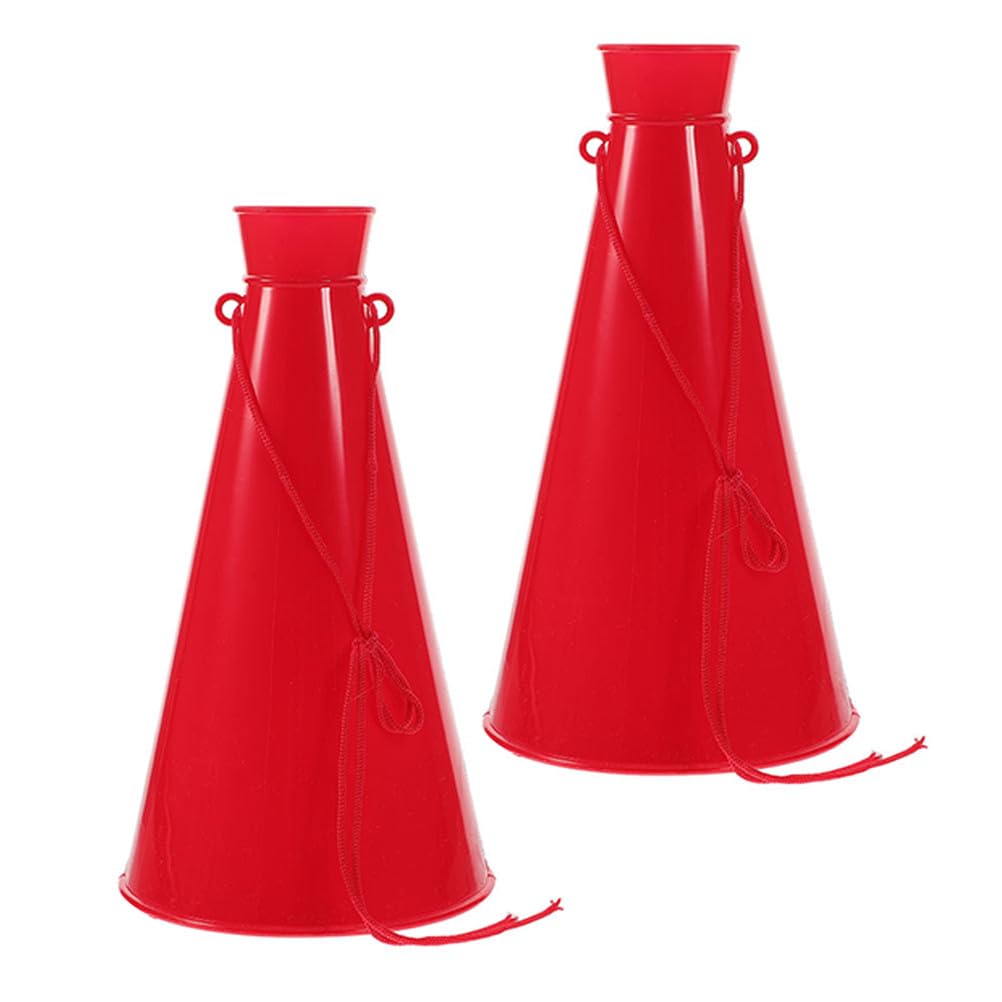 BESPORTBLE 2-Pack Portable Plastic Cheering Horns Megaphones for Sports Games and Parties Handheld Noise Maker Trumpet for Outdoor Events