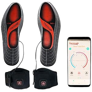 Thermrup Smart beheizbare Einlegesohle App gesteuert,Größe: 35-48(zuschneidbar)