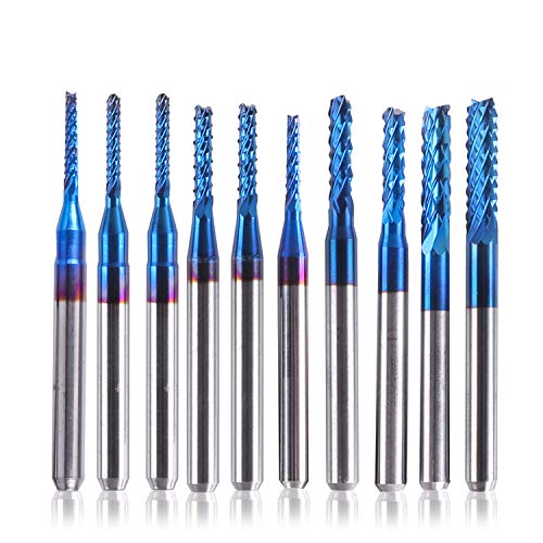 SainSmart Genmitsu   Fresa CNC 10pcs Nano Blue Coat, 1,5 3,175 mm, varilla 1/8