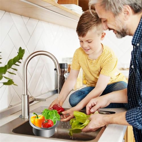 Colador de acero inoxidable para fregadero de cocina miniatura 6