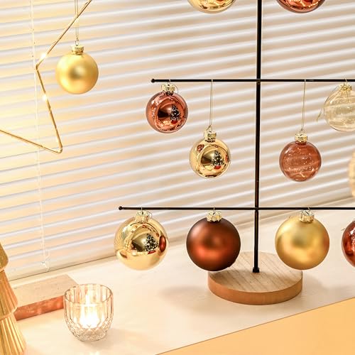 Aomoonoa Brown Glass Christmas Ball Ornaments For Christmas Tree thumb #4