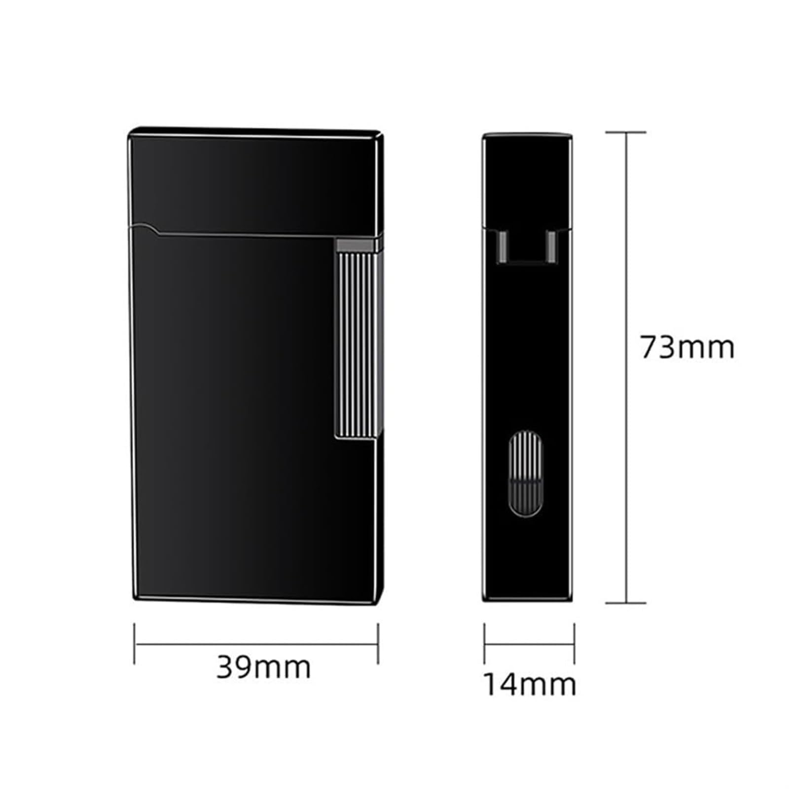 Briquet tempête butane réglable avec bouchon à rabat en métal rechargeable Idéal pour l'extérieur Idée cadeau pour homme Design classique