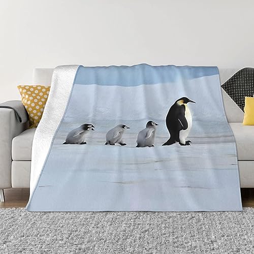 Couverture douce pingouins idee cadeau cocooning toutes saisons