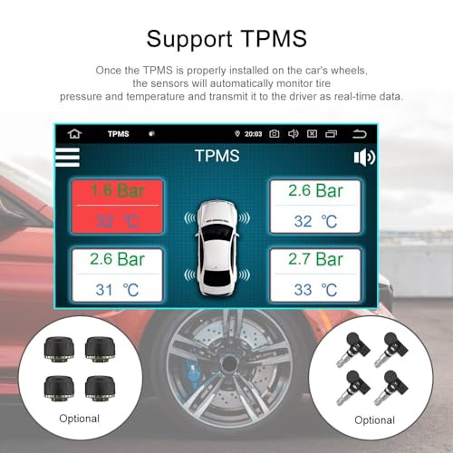 ABUWU Reprodutor de vídeo de carro HD de 10,1 polegadas com Carplay e Android Auto Adequado para Nis