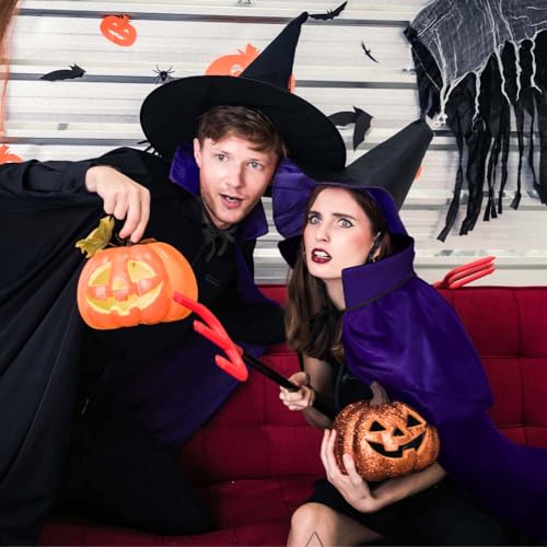 AOOWU Halloween Kostüm Umhang, Damen Vampir Cape, Vampir Umhang mit Kragen, Umhang Schwarz Lila Doppelseitig, für Erwachsene, für Halloween Weihnachten Karneval(150CM)