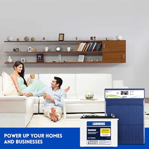 Image of Luminous Optimus 6500+ Pure Sine Wave Inverter (5500VA, 72V) with 6 x ILTT28060 250Ah Tall Tubular Batteries | Home, Office & Shop Power Backup Combo | 60 Months Battery Warranty
