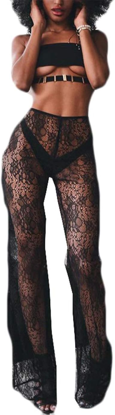 See through flared trousers Outlet