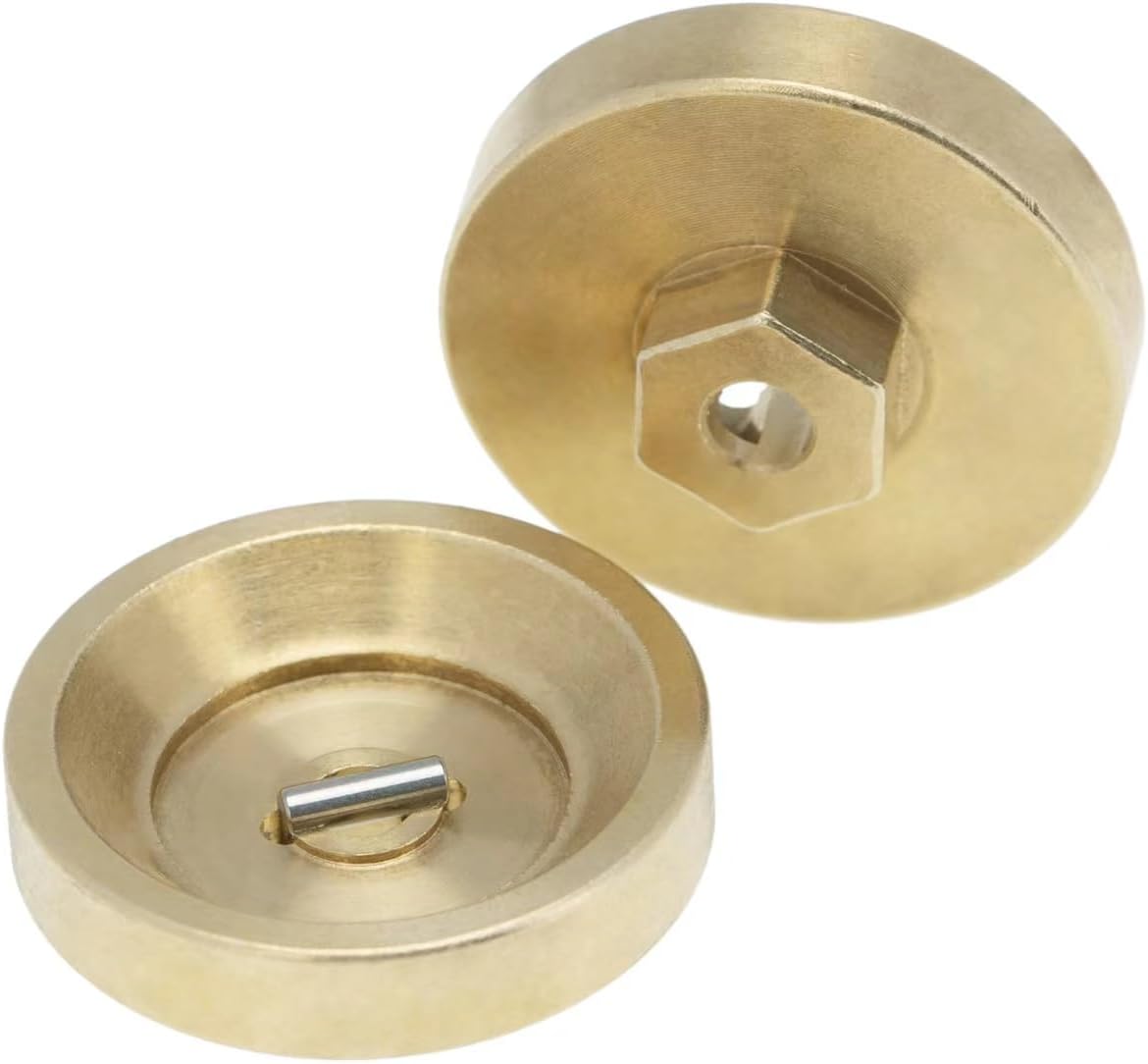 COOWOO Brass Wheel Weight Hex Hub Adapters Upgrade Parts for 1/24 SCX24 RC Crawler Cars (Set of 4) - Precision CNC Machined, Enhanced Stability, Traction, and Durability