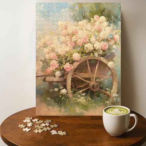 Puzzle en bois Floral CART 500 pièces, taille 20 x 15 po