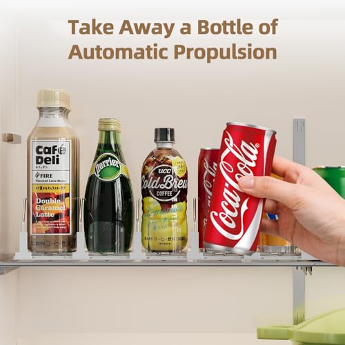 HIYOHIYO 3 Row Auto-Push Drink Organizer for Fridge, Automatic Pushing Can Dispenser for Supermarket Shelf Storage, Self - Additional View