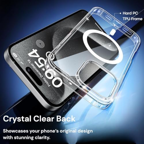 Image of Back Cover Case + Screen Protector for Apple iPhone 14 Pro | Mag-Safe Compatible | Transparent Mobile Phone Back Cover for i Phone 14 Pro | i Phone 14Pro TPU Transparent Back Cover