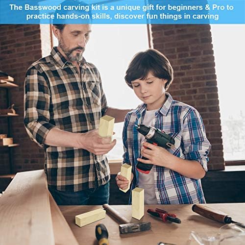 Favengo 12 Pcs Basswood Carving Blocks Natural Whittling Blocks Unfinished Wood Blocks Smooth Surface for DIY Carving, Shaping, Painting Creative Wood Art Craft (3.93x0.98x0.98'')
